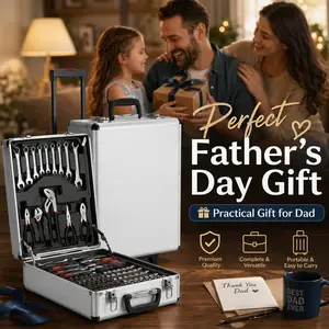 【fathersdaygift】TLGREEN 799pcs Mechanic Tool Box Set with Aluminum Trolley Case, Complete Tool Kit for Home, Dorm, Garage & Automotive, Perfect for Father's Day Gift, Heavy Duty Kit Heavy Equipment Kits, Portable Tool Kit, Hand Tools Kits