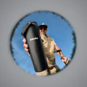 Owala Black Sport Water Bottle | FreeSip Leakproof Straw, Double Wall Insulated Stainless Steel Tumbler for Daily Hydration