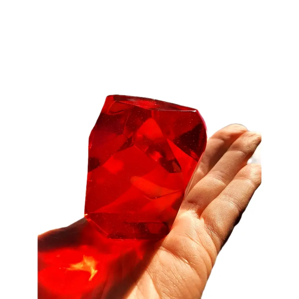 Large Fire Gem / Red Resin Paperweight / Red Crystal Paperweight / Crystal / Resin Crystal / Blood Crystal / Witchy / Philosophers Stone
