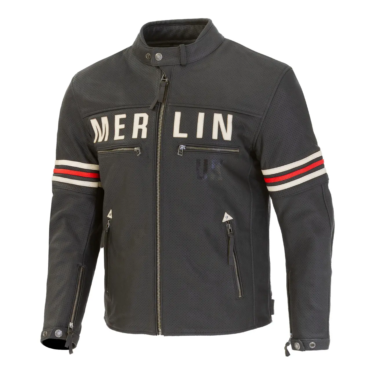 MERLIN Revival D3O Perforated Leather Jacket - Black CE AA Rating