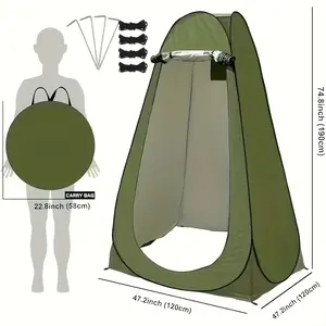 Pop-up privacy tent, extra-large portable model, suitable for RV camping trips, portable instant-open camping tent with storage bag, oval tent suitable for camping, travel, home, beach, green zipper closure, dual-use for indoor and outdoor