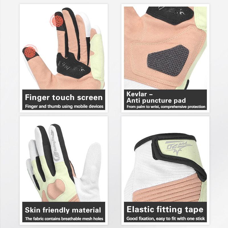 Full-finger motorcycle riding gloves for men and women, breathable, non-slip, wear-resistant, touchscreen compatible and crashproof, all-season motorcycle riding gear