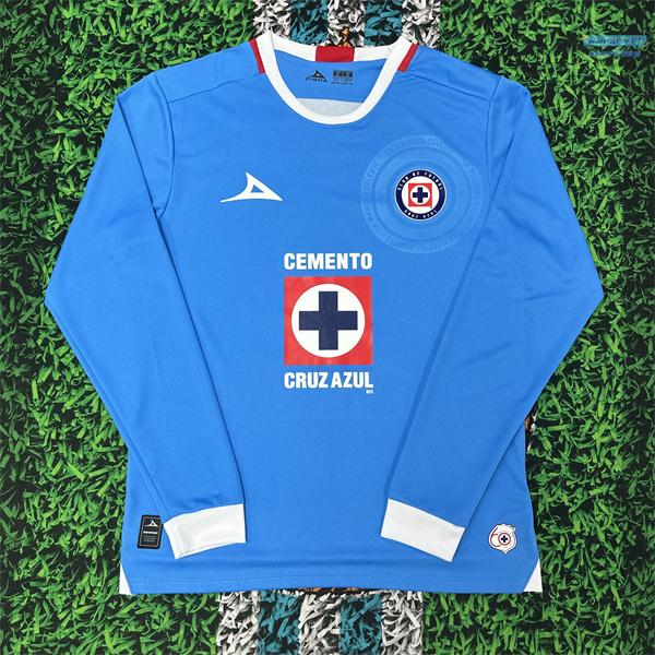 2425 Mexico CRUZ AZUL Home long sleeves Top Retro Soccer Jerseys Quick Dry Fans Version LIGA MX
