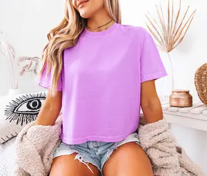 Comfort Colors Neon Boxy Crop Tee, Cropped Tshirts for Women
