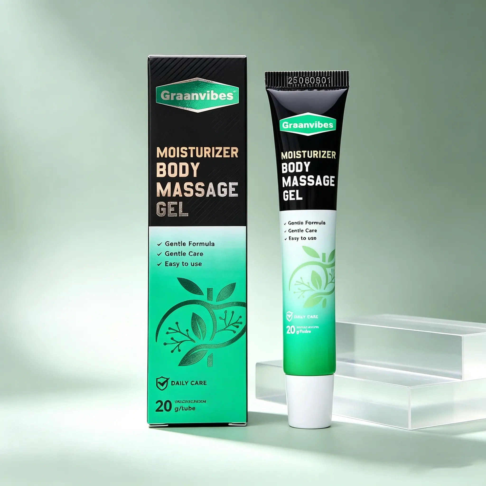 GraanVibes Men's Care Massage Gel - Daily Body Care Moisturizer with Intense Hydration Formula, Soothes Fatigue for All-Day Skin Comfort