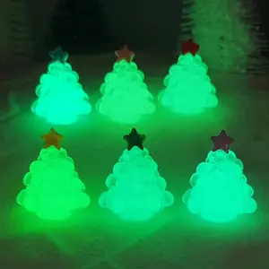 1pc  Christmas new glow-in-the-dark small grape Christmas tree micro landscape snow landscape small ornaments Christmas DIY small accessories, water cluster landscape Christmas New Year gifts