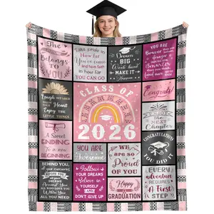 Graduation Gifts for Her/Him, Class of 2026 High School/College/Masters Degree Graduation Gifts for Women/Men, Inspirational Quote Graduation Blankets for Women Men