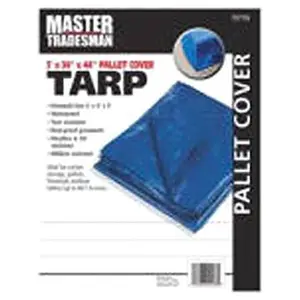 212 MAIN Master Tradesman MT Blue Polyethylene Pallet Cover Tarp - 5x4x4 ft (5x4ft Size), Waterproof Storage Cover, for Tools & Hardware, Ropes, Chains & Pulleys, Waterproof Cover