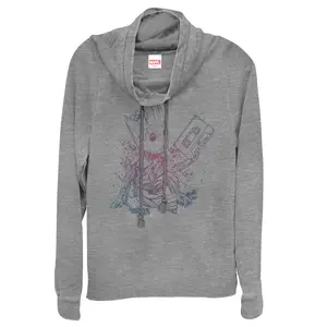 Juniors Womens Marvel Guardians of Galaxy Vol. 2 Groot Jams Cowl Neck Sweatshirt