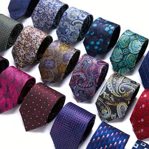 5-piece set - Men's Paisley Floral Tie, suitable for weddings and workplaces