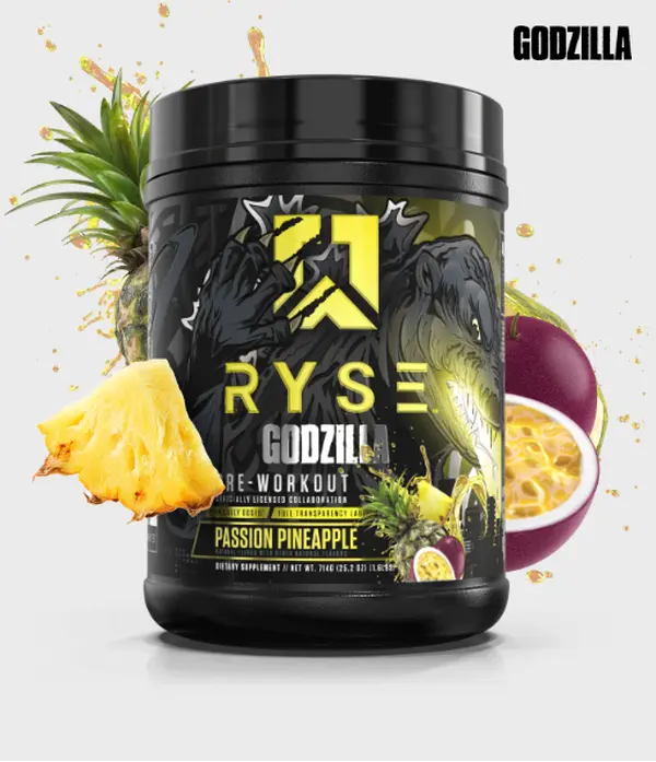 Ryse Godzilla Pre-Workout Powder Supplement - 40g Serving, 12 Ingredients, 5 Clinically Studied Trademarks for Explosive Energy & Focus, Beta-Alanine & Citrulline Pre-Workout Products for Fitness & Healthcare, Beta-Alanine Pre-Workout Products