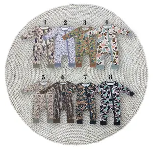 Little Boys Fall Camouflage Hunting Season Baby Zip Footie Rompers Sleepwear
