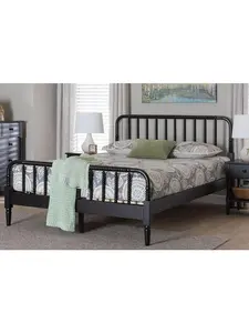 Baxton Studio 193271464081 Braith Farmhouse Black Spindle Wood King Size Platform Bed