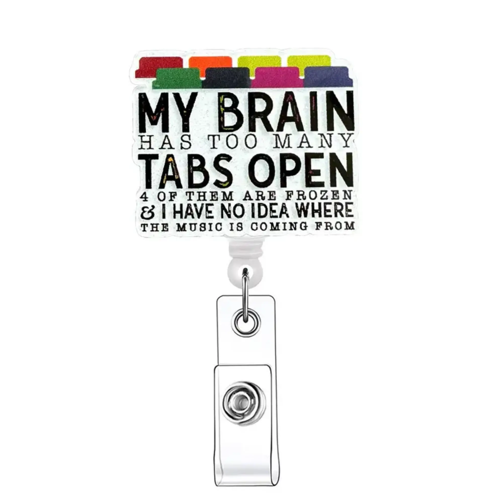 Retractable Badge Reel, Retractable Badge Holders, 1 Count Acrylic ID Holder with Clip, for Nurses, Doctors, Students & Office Staff, Identification Badges & Supplies, Badge Reels Retractable