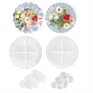 Pack of 4 Bubble Silicone Mould Coasters, Epoxy Resin Coasters, Silicone Moulds, Casting Moulds, Silicone Mould Tray for Coasters, Candle Holders, DIY Craft Projects