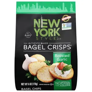 New York Style  6 oz Garlic Bagel Crisps - Pack of 6