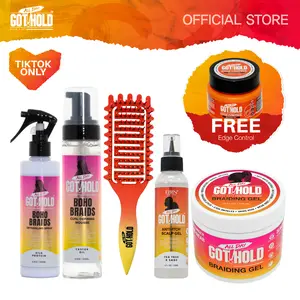 All Day Got Hold Boho Braids Full Care Kit Bundle Boho Detangler Spray, Boho Mousse, Braiding Gel, Anti-Itch Scalp Gel, Curl Defining Brush & Free Edge Control