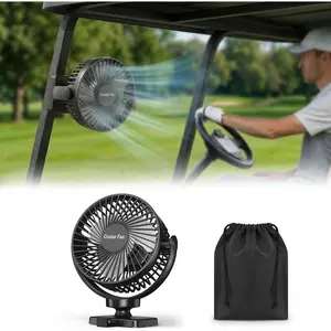 Magnetic Golf Cart Fan – 12000mAh Rechargeable Portable Fan with N54 Strong Magnet, 3 Speeds & 720° Adjustable Airflow for Golf Cart, Cruise, Camping, Trav