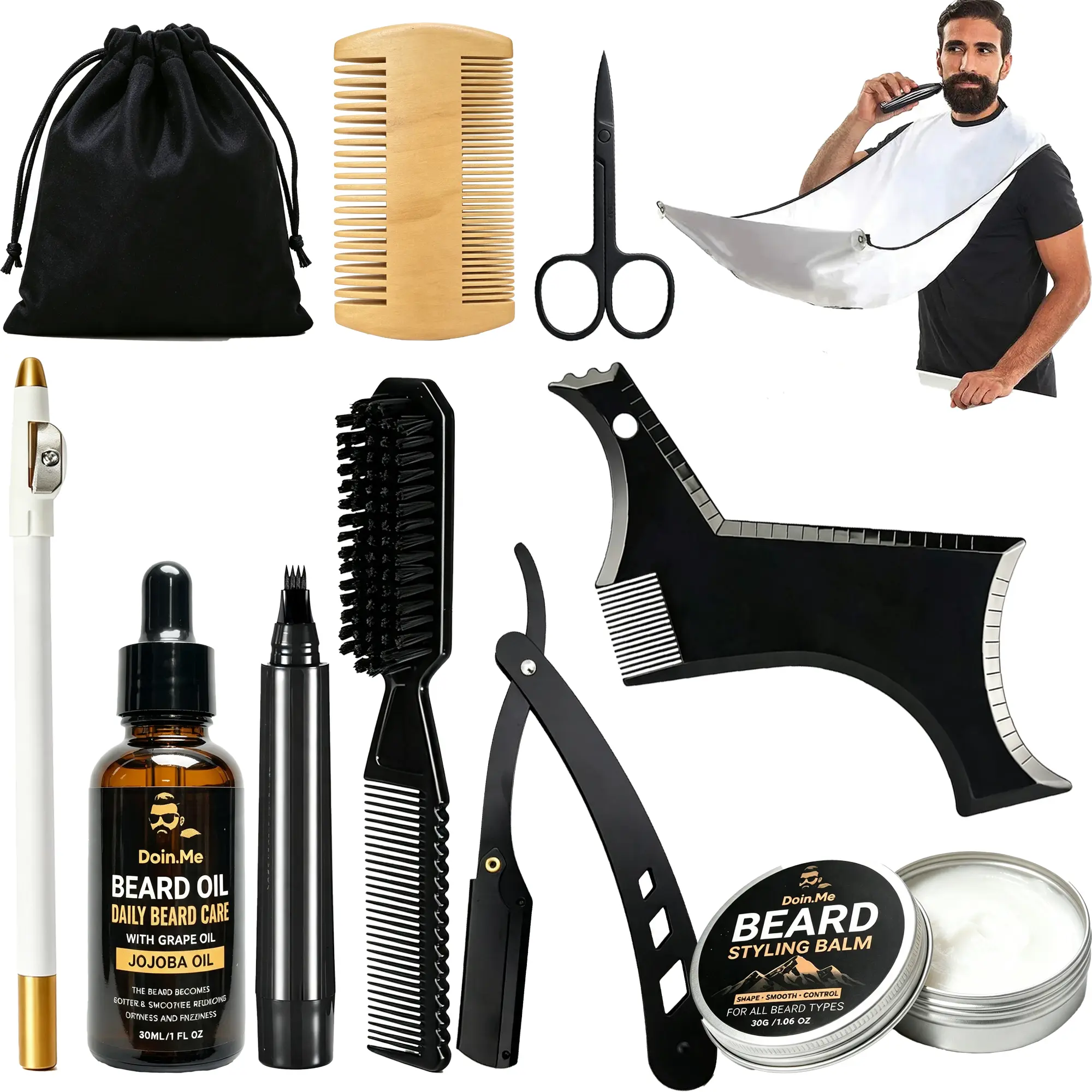 Beard Shaper Kit for Men – Professional Beard Styling & Grooming Tools | The Perfect Gift for Boyfriend, Husband