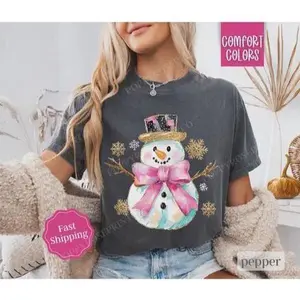 Winter Holiday T.Women's ChristmasNP.SnowmanComfort Colors Tee T Shirt