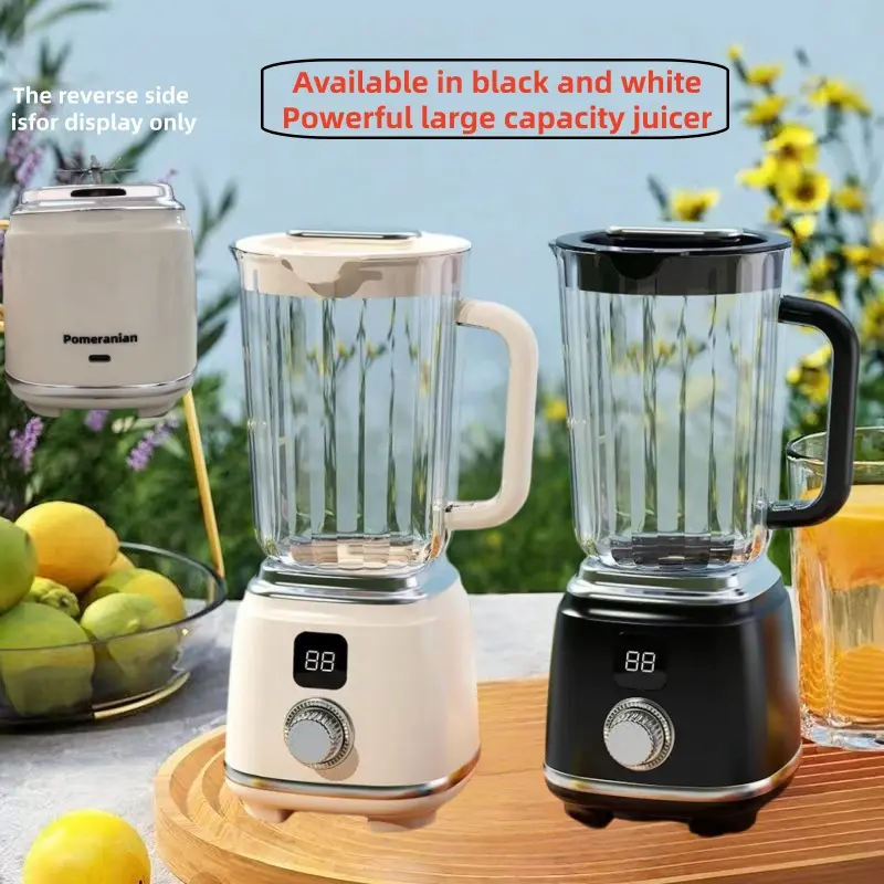 Pomeranian Portable Mixer, 20.29oz Large Capacity, Stainless Steel Ten Blade Blade, Built-In Lithium Battery Up to 3000Mah, Dual Adjustable Gears, Food Grade Material Can Squeeze Various Fruits And Vegetables, Knob Control, Fast/Slow Dual Adjustment