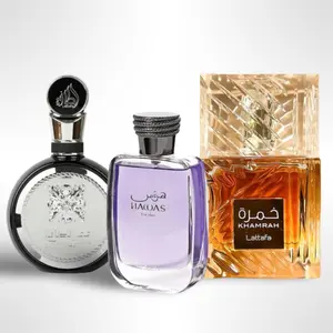 Lattafa Perfumes Fakhar men + Rasasi Hawas + Khamrah EDP - 100ml (3.4oz) by Lattafa - Fragrance Gift collection