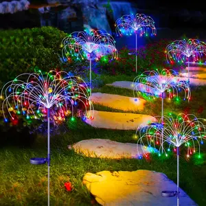 Solar Garden Fireworks Lights, 8 Lighting Modes, Colorful Appearance, Outdoor Waterproof, Suitable for Gardens, Trails, Courtyards, Terraces, Lawns, Christmas Decorations and Other Purposes.