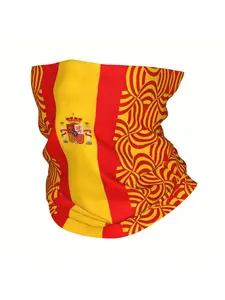 Spain Flag Pattern Thin Bandana Neck Wrap Scarf Headband Neck Cover