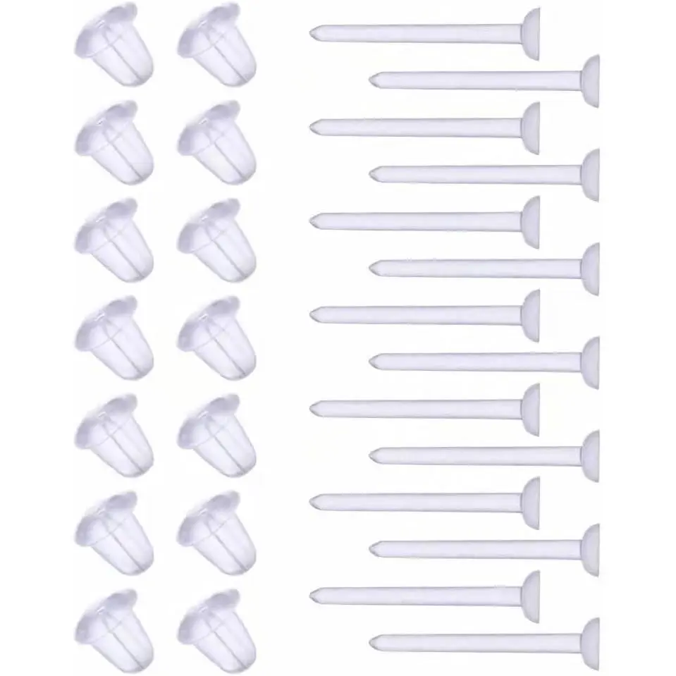 Plastic Earrings,Clear Earrings Clear Post Earring Posts and Backs Silicone Stud 100 Pairs Back Blank Pins