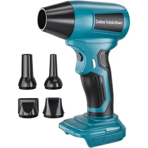 Cordless air blower compatible with Makita 18V batteries; handheld electric compressed air blower with turbine fan and nozzle, designed for blowing leaves and removing dust (battery not included)