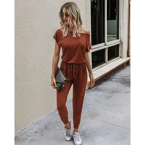 Summer Outfit Women's Jumpsuit Plus size S-XXXL Off-Shoulder Overalls Elastic Waist Stretchy Loose Minimalist Comfy Clothes Casual Outdoor Lightweight Romper