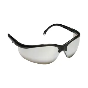 Cordova EKB70S Boxer Black Frame, Silver Mirror Lens, Extendable Temples, 12-Pack Safety Glasses
