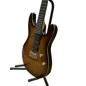 Gradient Brown Gloss Finish 6 Strings Guitar flame maple veneer Basswood Body