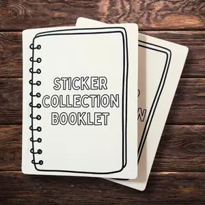 Sticker Collection Booklet | Reusable Sticker Release Paper | Eco-Friendly | 10 Pages (Front & Back) | 4.25” x 5.25”