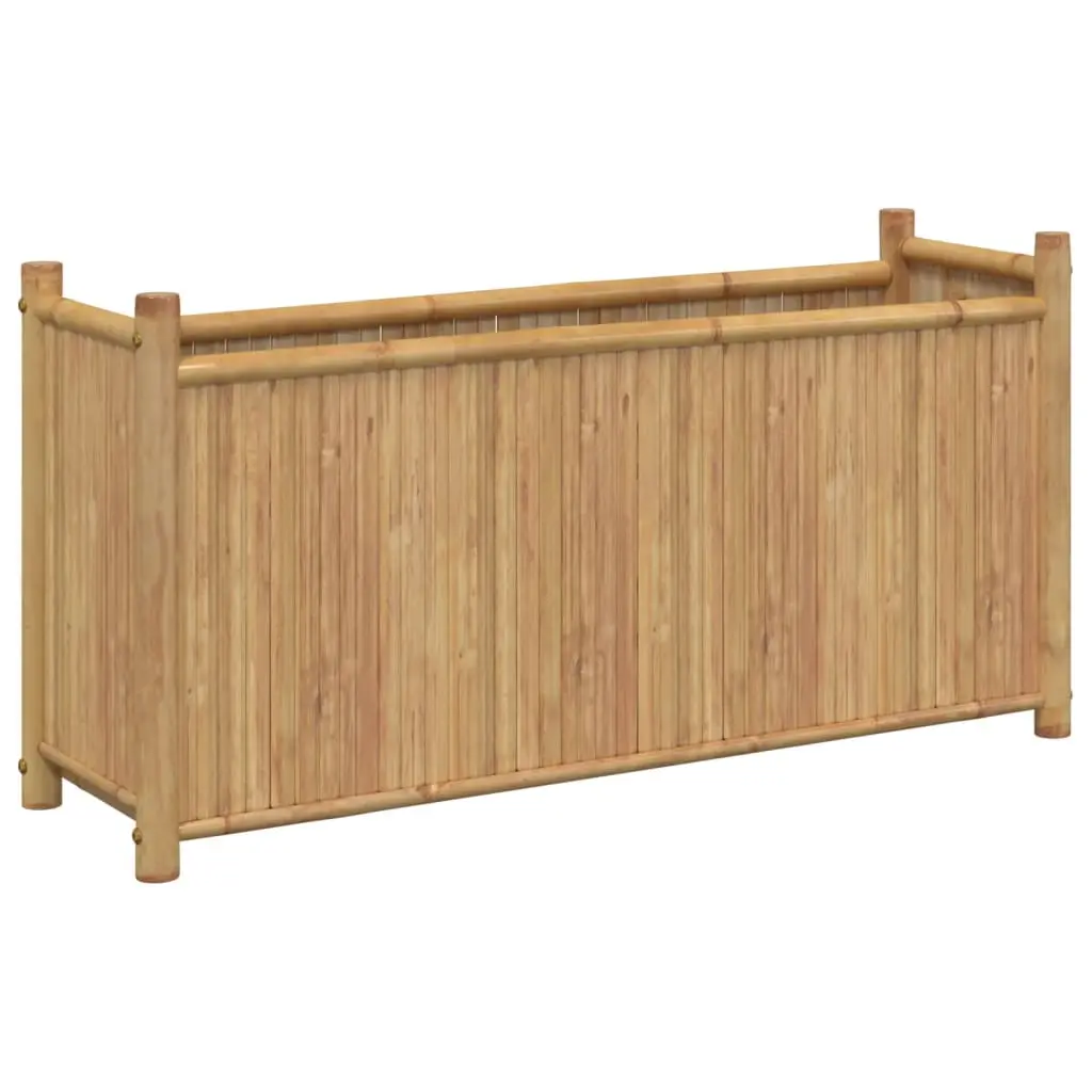 vidaXL Planter, Raised Garden Bed, Patio Flower Pot, Outdoor Plant Stand, Flower Box for Balcony Vegetable Flower Herb, Plant Tray, Bamboo 366463