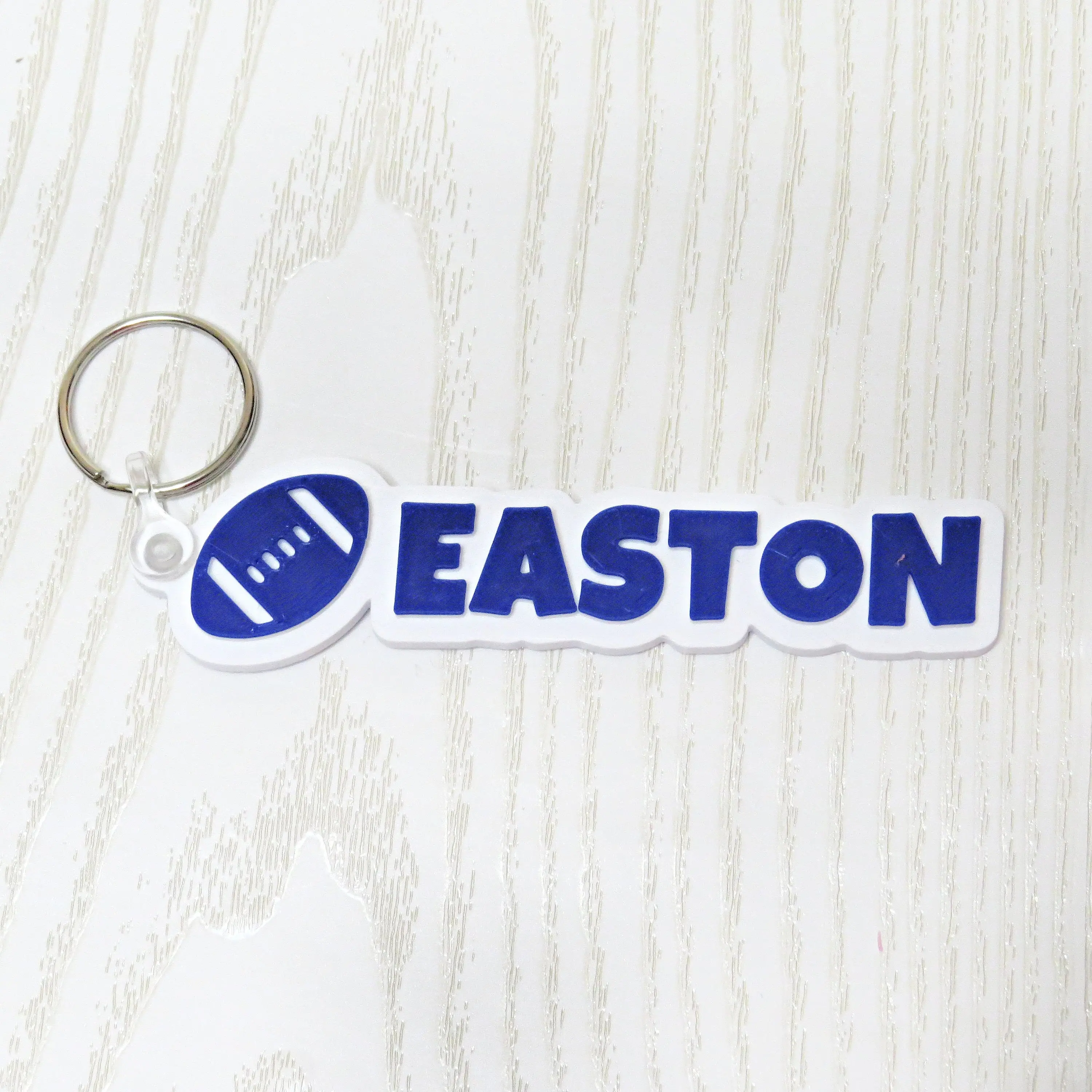 Personalized Football Keychain Bag Tag – Custom Name 3D Printed Sports Backpack Tag