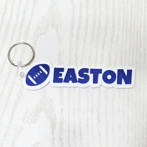 Personalized Football Keychain Bag Tag – Custom Name 3D Printed Sports Backpack Tag