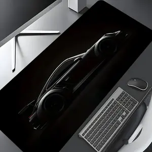 Black Luxury Sports Car Large Gaming Mouse Pad, Aesthetic Desktop Decoration Drotection Pad, Washable Rubber Pad Non-Slip Lock Edge Multi-Size Universal Mouse Pad Suitable For Home Office, Good Gift for Family and Friends, Non Slip Mousepad
