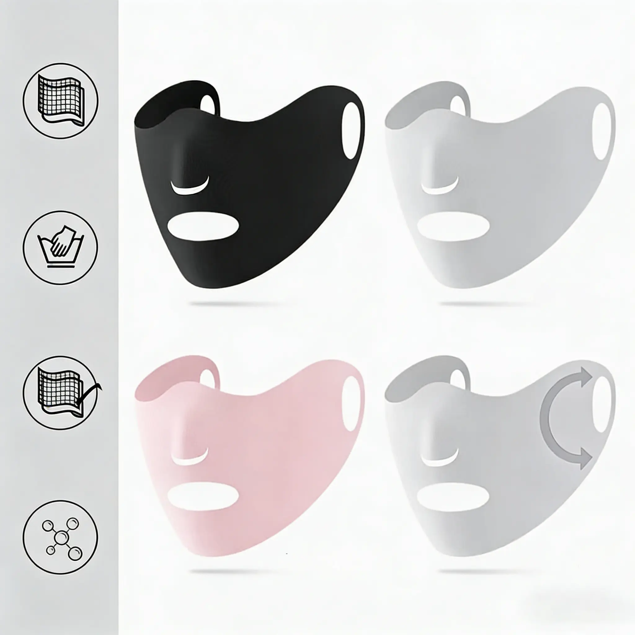 4-Piece Golf Face Mask Set  Summer Sun Protection Anti-UV Outdoor Cycling Neck-Guard Integrated Face Mask Cooling TouchSoft Lightweight Breathable Moisture-Wicking UV Protection