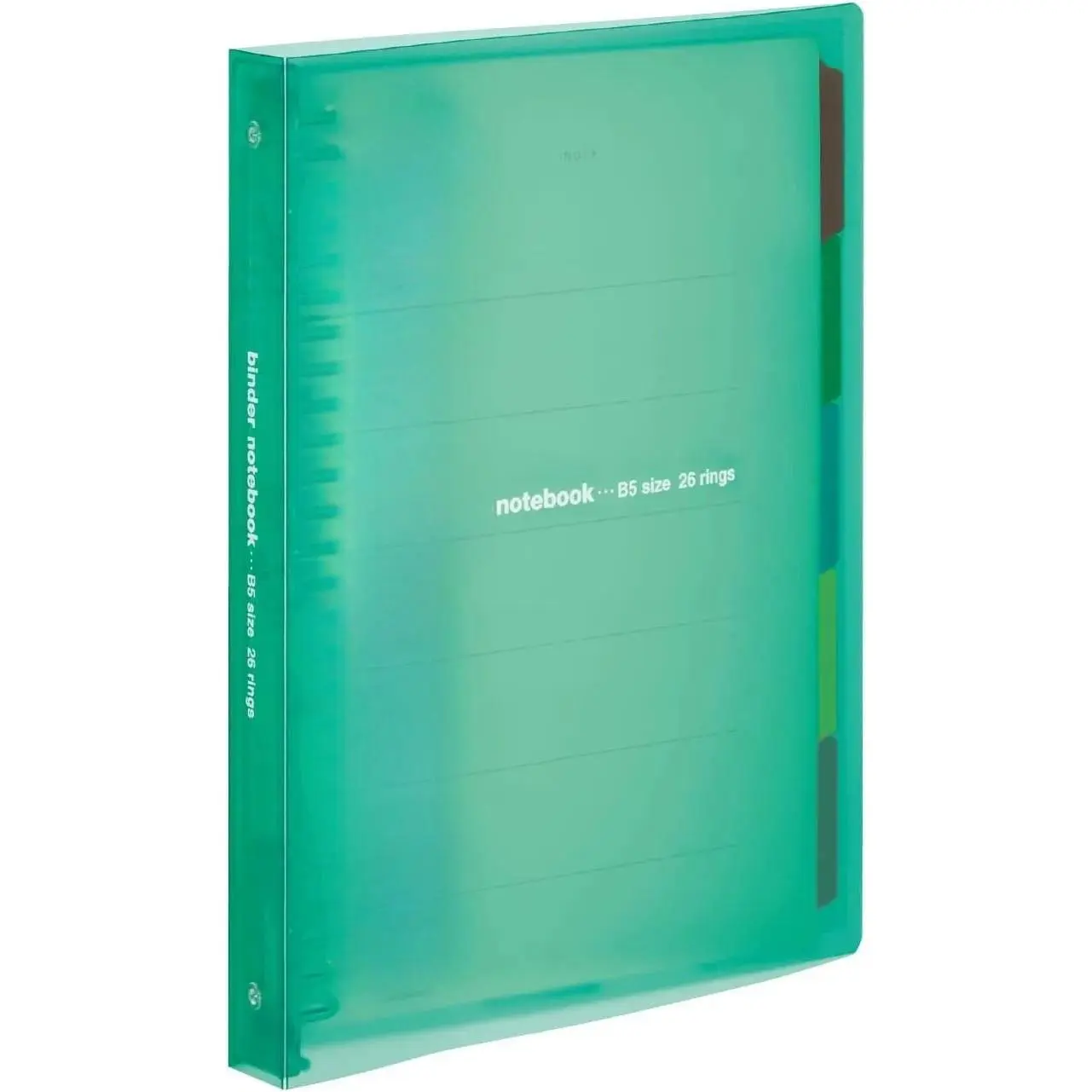 Campus Binder Notebook - Middle-Type B5 26-Hole Slide Binder with 5 Tab Dividers, Holds Up to 100 Sheets, Green, Japan Import (RU-P333NG), Paper