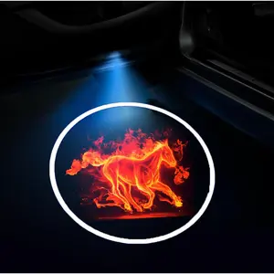 2Packs Car Door Shadow Lights Projector Welcome Courtesy Lights (b-bluered)