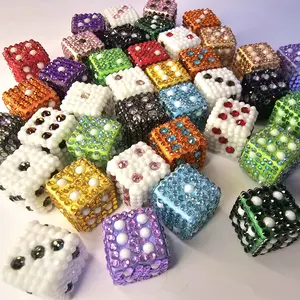 Custom Bedazzled Blinged 12mm Dice Pair for Game Night Fun and Style with Sparkling Design