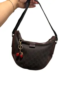 Pre-owned GUCCI Canvas Shoulder Bag GG Brown Shoulder (Pipe) Perfect For Daily Use