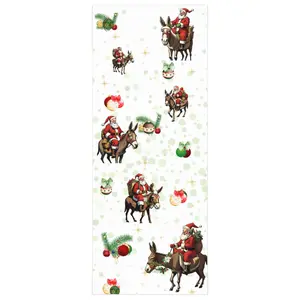 Santa Mule Ride Wrapping Paper In the Western country, cowboy ranch rodeo genre.