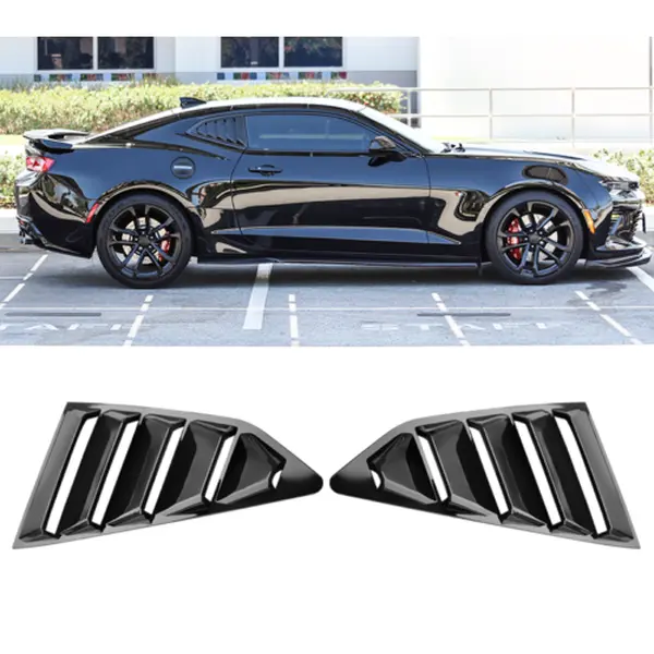 Brand New 2PCS Camaro 2016-2023 Glossy Black Side Window Scoop Quarter Louver Cover