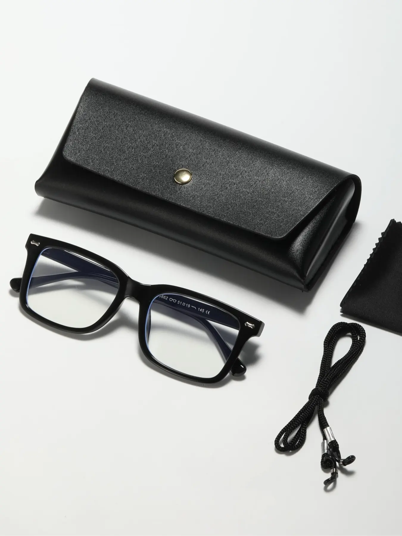 Men's Campus Blue Light Glasses, Metal Decorative Classic Vintage Rhinestone Design, Business Style Flat Lenses, Includes Eyeglass Strap, Rhinestone Detail, Trendy Frames, Classic Fashion Glasses, Stylish Eyeglass