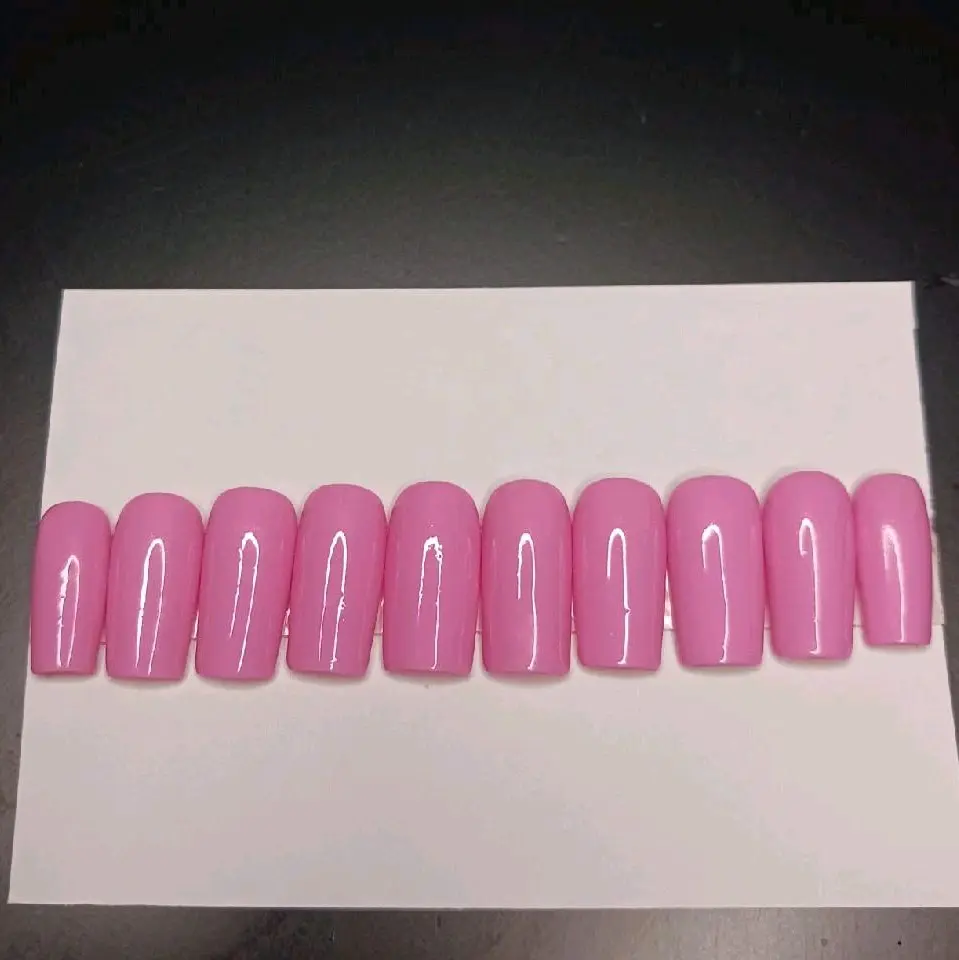 Pink Magenta Square Acrylic Press On Nails