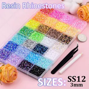 28000Pcs 28 Colors Resin Rhinestones for Crafting, Multicolors 3mm Non Hotfix Flatback Gems, Bedazzling Crystal for DIY Crafts Clothing Tumblers Mugs Shoes Fabric Decor Nail Art