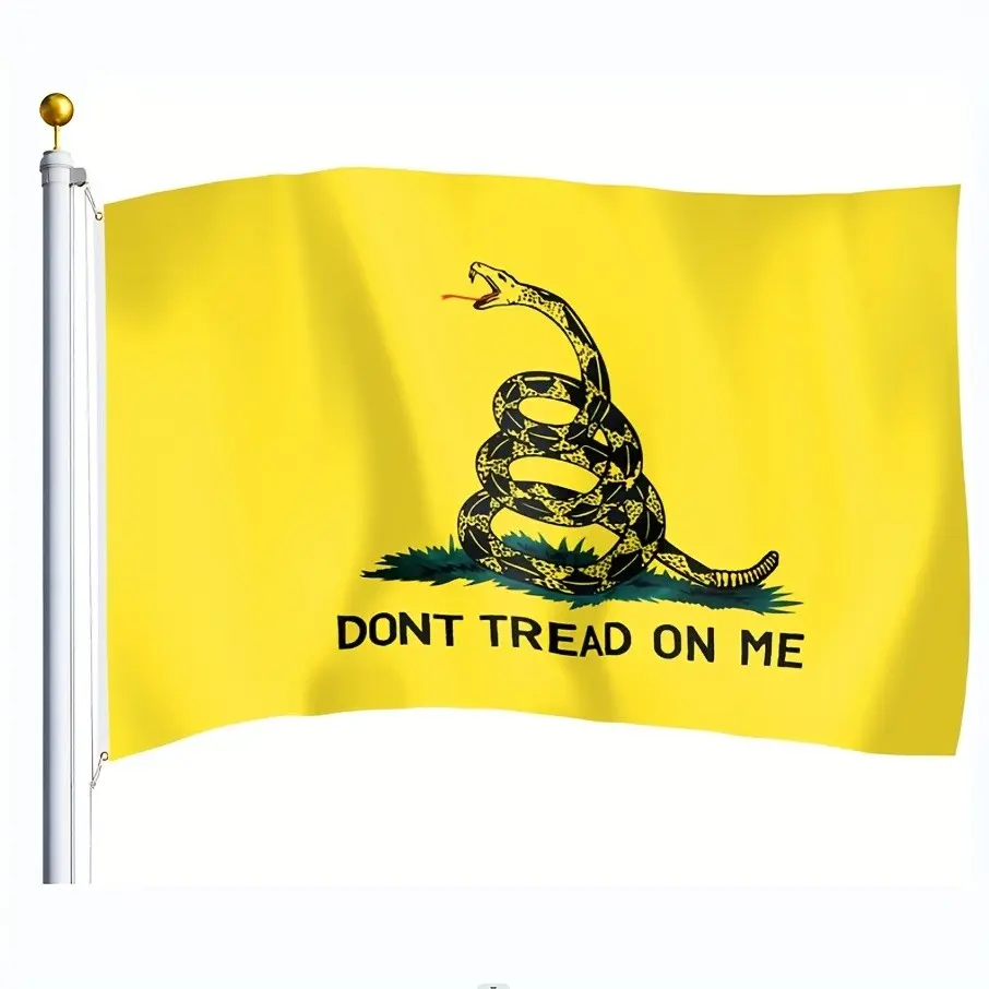 Don't Tread Me Flag 3*5 ft Outdoor Garden Flags Gadsden Flag Snake Graphic Bold Messaging Bright Color and Weather Resistant Hanging Easy Display Outdoor Libertarian Flag with 2 Brass Grommets Yard Sign Banner