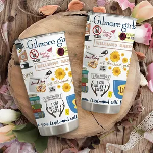 Mother's Day Gift - Gilmore Girls Pattern 304 stainless steel large capacity travel mug.throw blanket. comfy throw blanket. 20oz insulated water bottle. chairs ideal for fans of the show and as a nostalgic gift